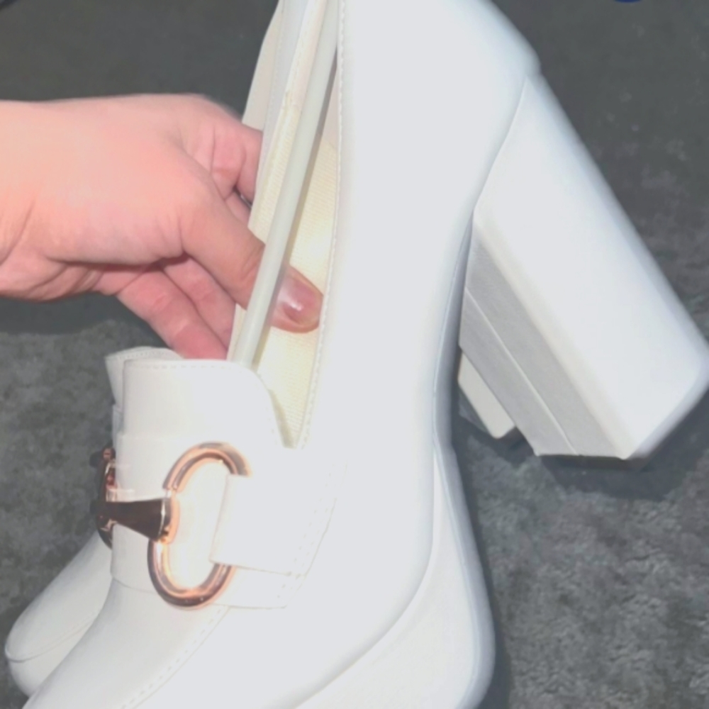 White Platform Shoes Size 8